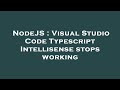 NodeJS : Visual Studio Code Typescript Intellisense stops working