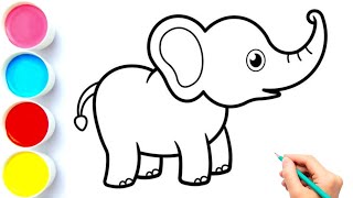 How to Draw Elephant Easy | Elephant Drawing | Elephant | Draw Smart