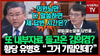 또 내부 자료 들고나온 김의겸?...황당한 유병호 \