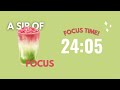 6 hour strawberry matcha study session 🍵 🍓 30 10 pomodoro countdown focus ⏱️ adhd lofi music ✨