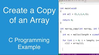 Create a copy of an array | C Programming Example