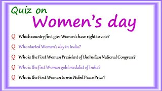 Women's day quiz in English 2023 international womens day quiz questions and answers in English