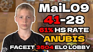 🔥MaiL09 (41-28) 61% HS RATE +VOICE COMMS (anubis) | EU FACEIT RANKED 3504 ELO LOBBY | #cs2 #pov