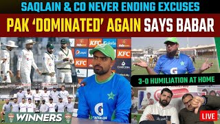 Babar again says PAK ‘dominated’ after  3-0 humiliation at home | Saqlain & co never ending excuses