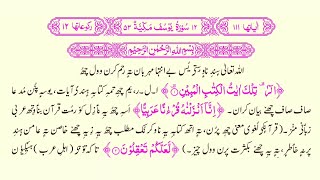 012 Surat u Yusuf Kashmiri Translated Quran with HD text || سورة يوسف کٲشِرۍ پٲٹھۍ