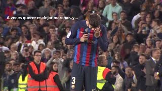 Piqué no pudo contener las lágrimas en su despedida