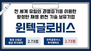 [비상장주식]윈텍글로비스, 전 세계 유일의 과열증기를 이용한 활성탄 재생 원천 기술 보유기업