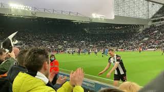 Dan Burn Celebrating With His Dad - Newcastle vs Brighton