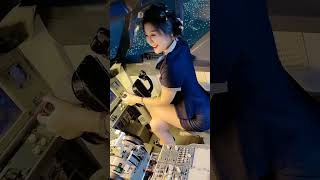 Beautiful pilot do you want arrive with her