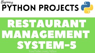 Python Projects - 1: Restaurant Management System - 5 | Updated Order items option