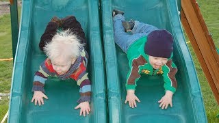 Funny Kids Falling Off Slide|| Funny Baby and Pet