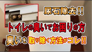 トイレの臭いに困っている方、原因はこれです！【ここがトイレの臭いの元】尿石を除去・・・