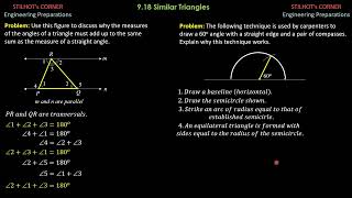 9.18 SIMILAR TRIANGLES and CONSTRUCTION TECHNIQUES