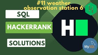 HackerRank SQL Solution |#11 weather observation 6|SQL|Data Analyst Explorers