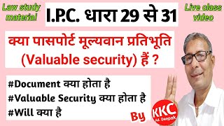 ipc Section 29 to 31, क्या पासपोर्ट मूल्यवान प्रतिभूति (Valuable security) होता है By Ad Deepak kkc