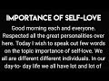 Speech on self-love | Importance of self-love | Self-love speech in English