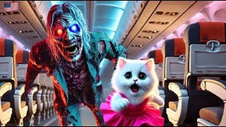 💀Zombie Invade the Plane! The Journey of the Kitten😾PART 14 #aicat #ai #zombie #sprunki #cat