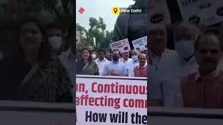 Congress MP Rahul Gandhi And Opposition Leader Protest Against Price Rise