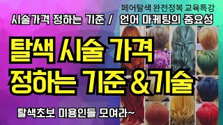 [페어-탈색교육] 탈색 염색 시술가격기준의 명확성 \u0026 언어의 마케팅의 필요성 배워보세요!!