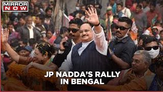 BJP President JP Nadda holds mega roadshow in Bishnupur, Bengal; targets Didi