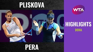 Karolina Pliskova vs. Bernarda Pera | 2020 Doha Second Round | WTA Highlights