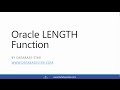 Oracle LENGTH Function