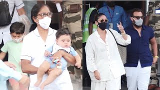 Kareena Kapoor's Son Jeh Ali Khan CUTEST Look Returning From Maldives With Bro Taimur & Sai Ali Khan