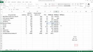 MS Excel - apsolutne i relativne adrese