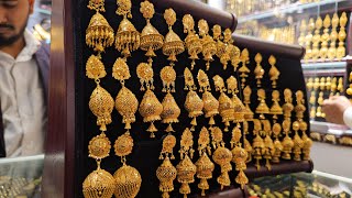 সোনার কাটয় ঝুমকা নিউ তিশা জুয়েলার্স/gold light weight jhumka