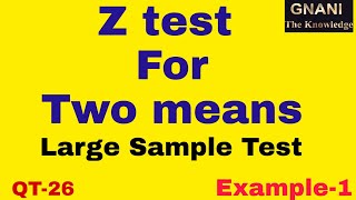 Z-test for difference of two means||Example problem with solution|| GNANI THE KNOWLEDGE||