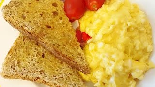 Breakfast Recipe : Toast and Scrambled Egg : ขนมปังปิ้งไข่คนเมนูอาหารเช้าแบบง่ายๆ