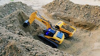 RC Excavator Digging | RC JCB Digger | RC Dump Truck Huina