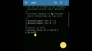 #Basic_operations on #Sets #Intersection #Union #Difference #Symmetric_Difference #Part1 #Python