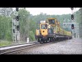 csx l032 rail train parking in wayneport siding meet with amtrak p063 in fairport ny 6 12 16