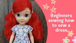 sew a dress for a toddler doll with me! / beginners sewing/ sewing with dollmyshop