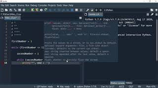 Python 13: Print the shape of a right-angled triangle using asterisks and nested while loops