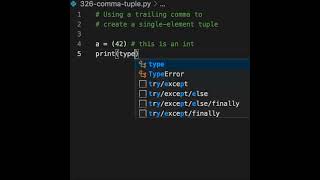 To create a tuple that has only one element, you can use this syntactic tric- put #python3 #python