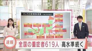 新型コロナ重症者は619人に　前日より1人減　厚労省(2020年12月23日)