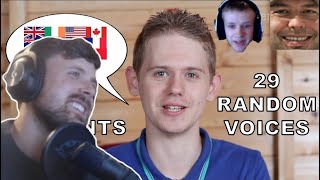 Forsen Reacts - The English Language in 67 Accents \u0026 Random Voices