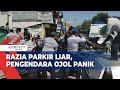 Panik, Pengemudi Ojek Pangkalan dan Online Kocar-Kacir Hindari Razia Parkir Liar