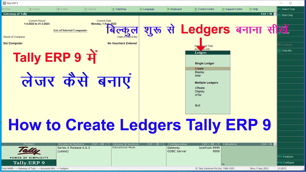 How To Create Ledgers Tally ERP 9 | Ledger Creation In Tally Erp 9 ...