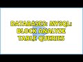 Databases: MySQL: Block ANALYZE TABLE Queries