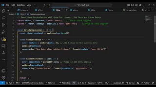 Build a React.js date-fns Library to Parse & Manipulate Dates in Browser Using JSX