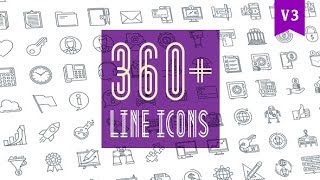 LINE ICONS PACK 360 ANIMATED ICONS ► [ AFTER EFFECTS TEMPLATES ]