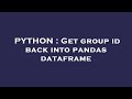PYTHON : Get group id back into pandas dataframe