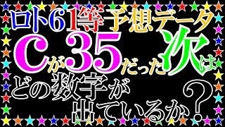 ロト６予想データ。ｃが35だった次はどの数字が出ているか