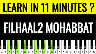 Filhall 2 Piano Tutorial With Notes | Filhaal 2 Mohabbat Easy Step By Step Chords | B Praak