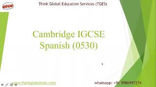 TGES - Introduce to IGCSE Spanish