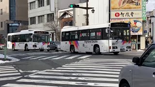 長野駅前通り、アルピコ交通の途切れないバス達!長電バス1345号車登場！20221226