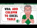 Excel VBA to Add Column to Excel Table